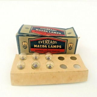 Vintage Eveready 6 Mazda Lamp Bulbs G - E 428 Toy Train