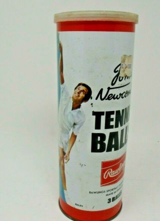 Vintage/antique 1971 John Newcombe Rawlings Metal Opened Can/ Tin