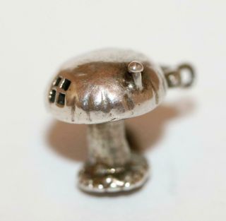 Vintage Mushroom House Opening To A Pixie Sterling Silver Charm With Gift Box