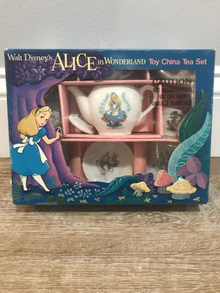 Vintage Alice In Wonderland Tea Set W/box