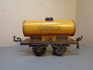 BUB GERMANY VINTAGE 1930 ' S TINPLATE DAPOLIN TRAIN WAGON VERY RARE ITEM GOOD 2