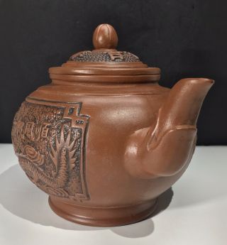 Antique Dragon Yixing Clay Qing Dynasty Large Chinese Teapot 19th c. 2