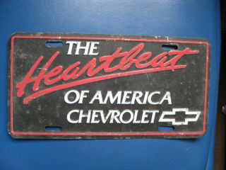 Vintage The Heartbeat Of America Chevrolet License Plate