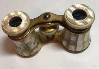 Lemaire France Antique 1800’s Mother Of Pearl Opera Glasses Binoculars