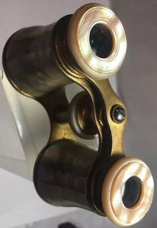 Lemaire France Antique 1800’s Mother Of Pearl Opera Glasses Binoculars 2