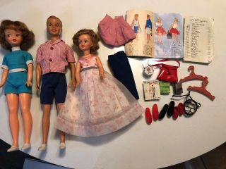 Vintage Ideal Toy Tammy And Family Dolls Ted & Pepper,  Accessories