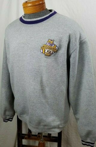 2003 Lsu Tigers - National Championship Football Embroidered Sweatshirt - Xl