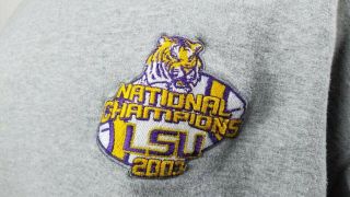 2003 LSU Tigers - National Championship Football Embroidered Sweatshirt - XL 2