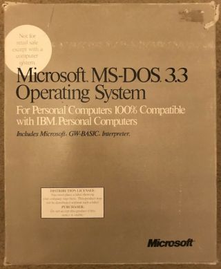 Microsoft Ms Dos 3.  3 For Ibm Personal Computers