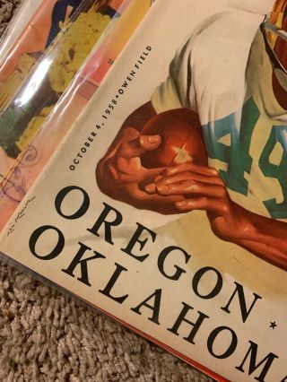 1958 Oklahoma Sooners Oregon Ducks Football Program Norman Vintage OU Rare 2
