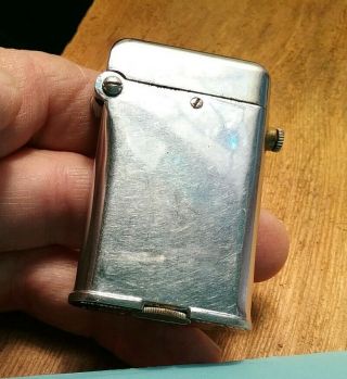 Thorens Swiss Cigaret Lighter Plain Nickel Silver