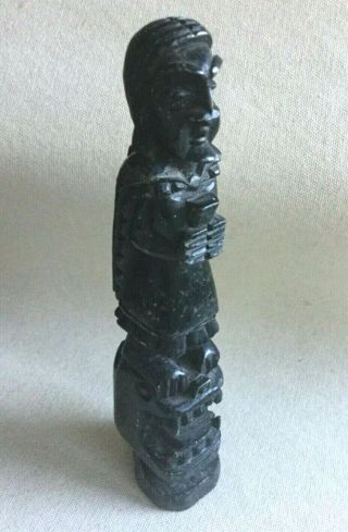 Vintage Carved Stone Figure Standing on Animal’s Head - Mayan Aztec or Druid? 2