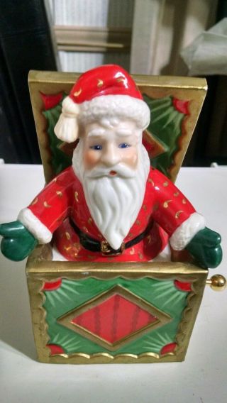 Vintage Santa Claus Dept 56 Music Box Christmas Santa Jack In The Box