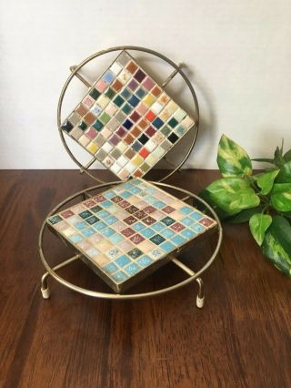 Vintage Mosaic Tile Trivets 1960 