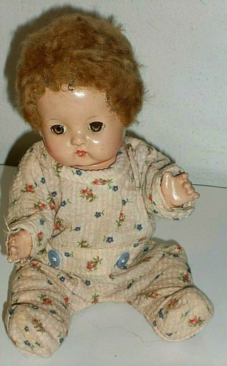 Vintage Effanbee Patsy Babyette 9 " Composition Doll Wearing Pajamas