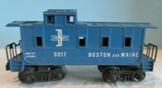 Vintage 6017 Boston And Maine Caboose Plastic Blue O Gauge Train Car Lionel