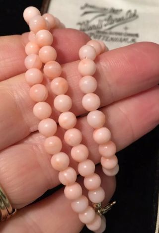 Vintage Jewellery Lovely Real Angel Skin Coral Bead Necklace