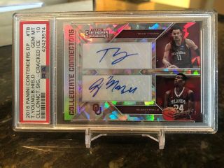 Trae Young / Buddy Hield 2018 Contenders Cracked Ice Dual Auto 4/23 - Gem Mt 10