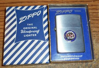 1953 - 55 Zippo United States Steel Uss Emblem Advertising Lighter/rare Blue Box