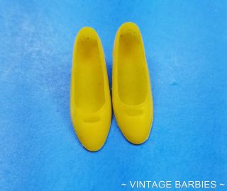 Barbie / Francie Doll Yellow Cut Out Heels / Shoes Htf Vintage 1960 