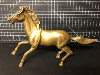 Vintage Mid Century Brass Horse Sculpture 11”