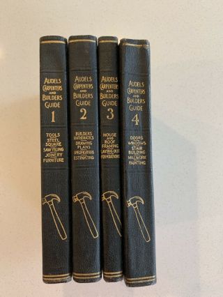 Vintage 1923 Audels Carpenters And Builders Guide 4 Volume Set First Edition