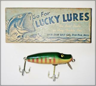 Tough Paw Paw 9300 River Runt Lure Gold Scale Red Stripe Corr.  Lucky Lures Box
