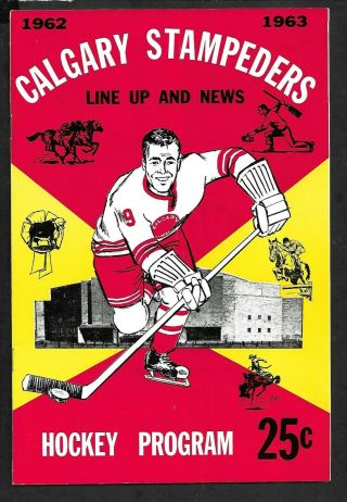 1962 - 63 Whl Program: Edmonton Flyers At Calgary Stampeders,  Mar 2; Hucul,  Plager