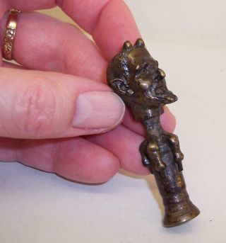 Rare Vintage/antique Devil Head & Claw Pipe Tamper Bronze/brass Satanic Satan