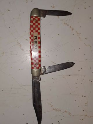 Vintage Kutmaster Purina Advertising 3 Blade Pocket Knife 2
