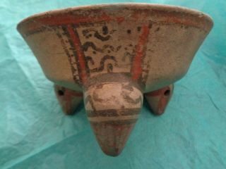 Pre Columbian Pottery Tripod Bowl With Rattle Legs - Costa Rica