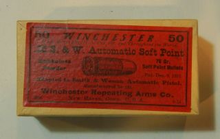 Vintage Winchester Rare Caliber.  35 S&w Caliber Ammo Box
