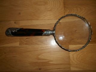 Asprey Of London Silver Hallmarked Art Noveau Large Magnifier Magnifying Glass