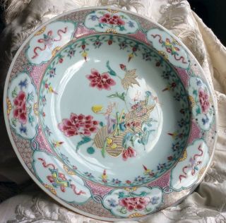 Chinese Antique Famille Rose Yongzheng Porcelain Plate 18th C Precious Objects