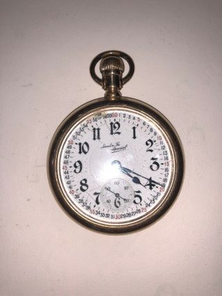 Vintage Rare Illinois 21j Santa Fe Special Pocket Watch Cracked Dial