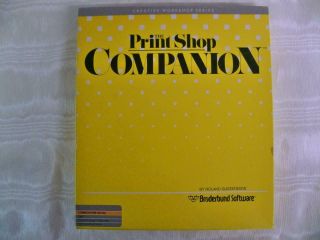 Print Shop Companion,  1986 Broderbund Pc Software For Commodore 64/128,  Complete