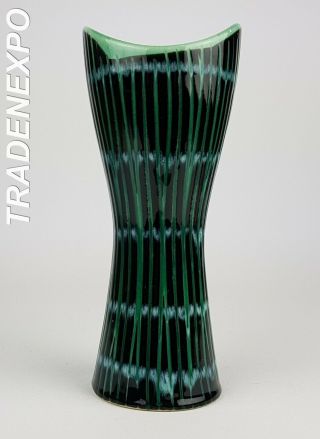 Vintage 1960 - 70s Scheurich Keramik Green Vase West German Pottery Fat Lava Era