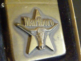 Vintage 1992 Brass Zippo Marlboro Star Longhorn Steer Beauty