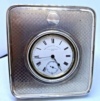A Very Good Antique Silver Pocket Watch,  By Masters Of Rye With Silver Stand