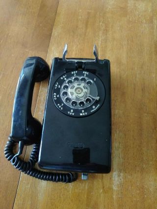 Vintage Bell System Western Electric Black Rotary Wall Phone.  Parts