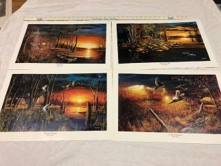 (4) Jim Hansel Prints Autumn Visitors Field Of Dreams Wake Up Call Sundown