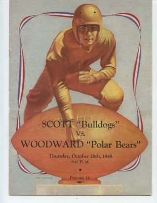 1948 Scott High School Vs Woodward Football Program (toledo,  Ohio)