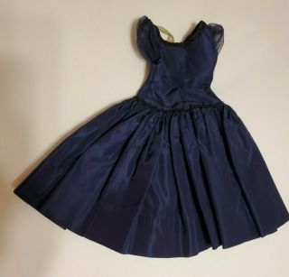 Vintage 1950s Madame Alexander Cissy Doll Navy Blue Dress Tagged 2