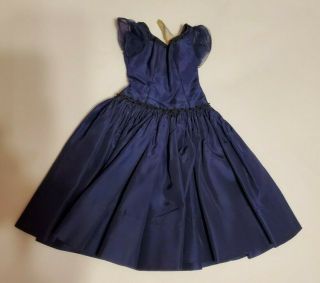 Vintage 1950s Madame Alexander Cissy Doll Navy Blue Dress Tagged 3