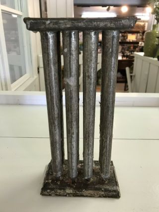 Vintage Tin Eight Hole 10” Taper Candle Wax Mold,  Early American Style