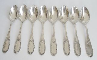 Set 8 Jenny Lind 1850 Albert Coles Ny 6 " Pattern Sterling Coin Silver Tea Spoon