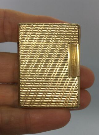 S.  T Dupont France Paris Gold Plated Lighter Cigarette Ligne 1 Ff5065