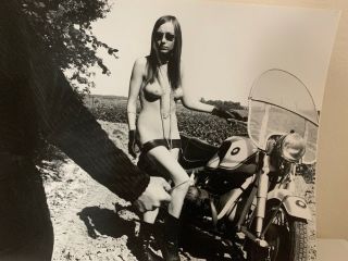 1960 - 70’s 8x10 Art Posed Nude Katia Kastel Vintage Motorcycle Serge Jacques