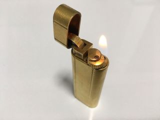 Vintage Cartier Gas Lighter Gold Swiss Made Mesh Pattern