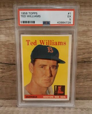 1958 Topps 1 Ted Williams Psa 5 Ex Hof Focused